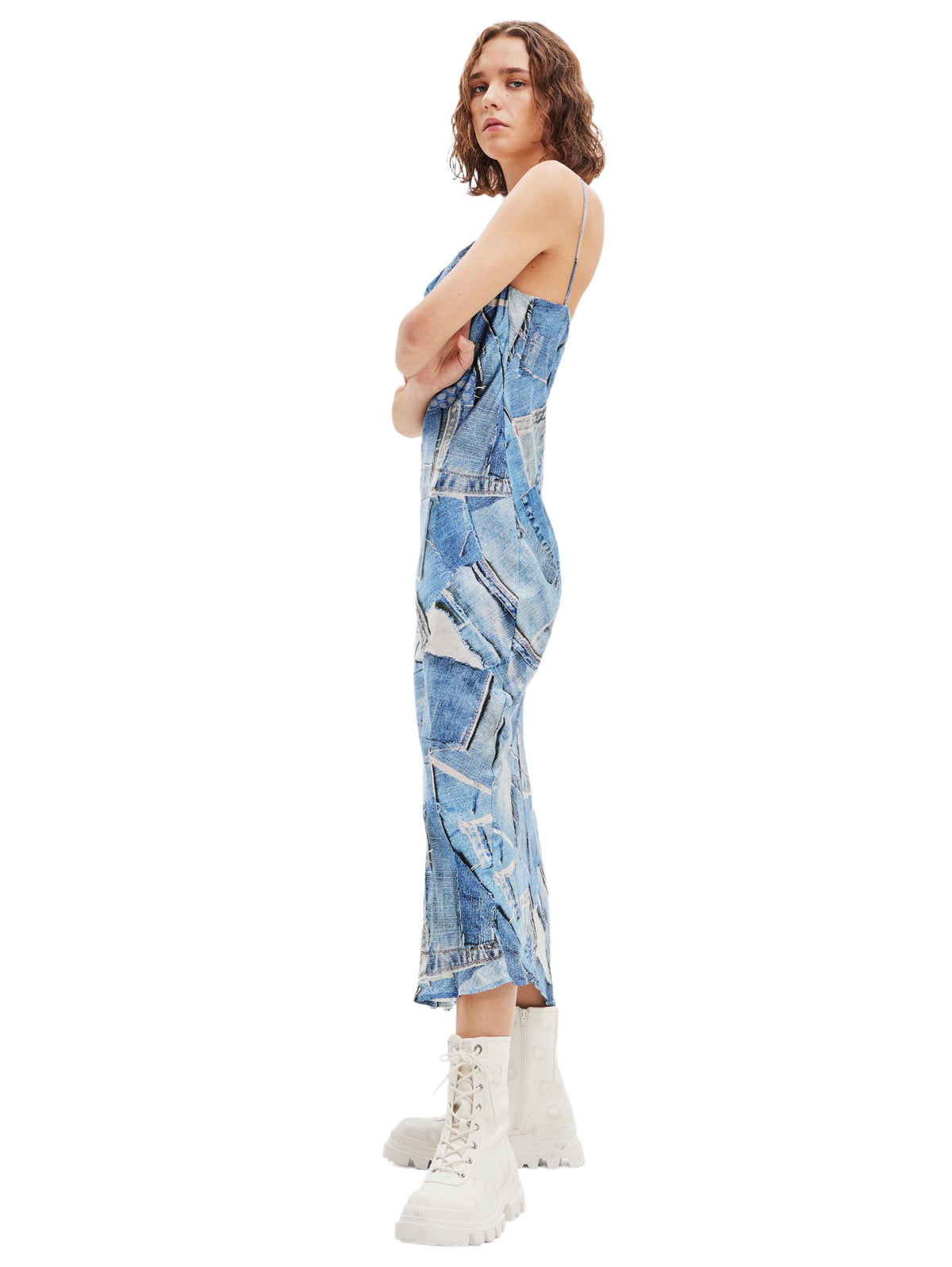 Desigual Blue Dress Denim Patch