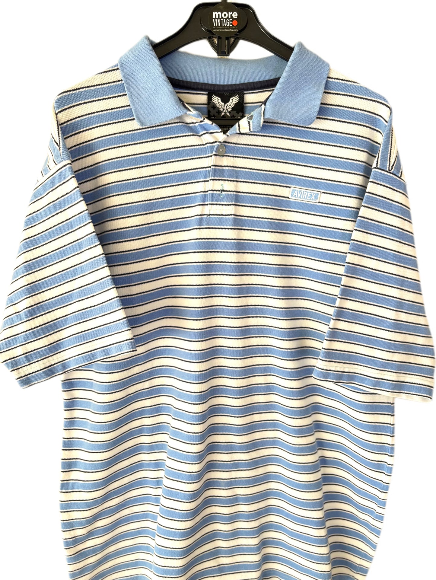 Polo Avirex Vintage White/Blue