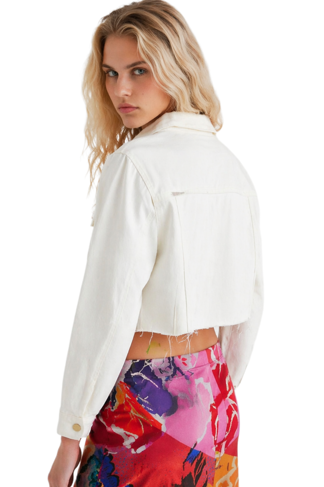 Desigual Denim Jacket Cropped Women