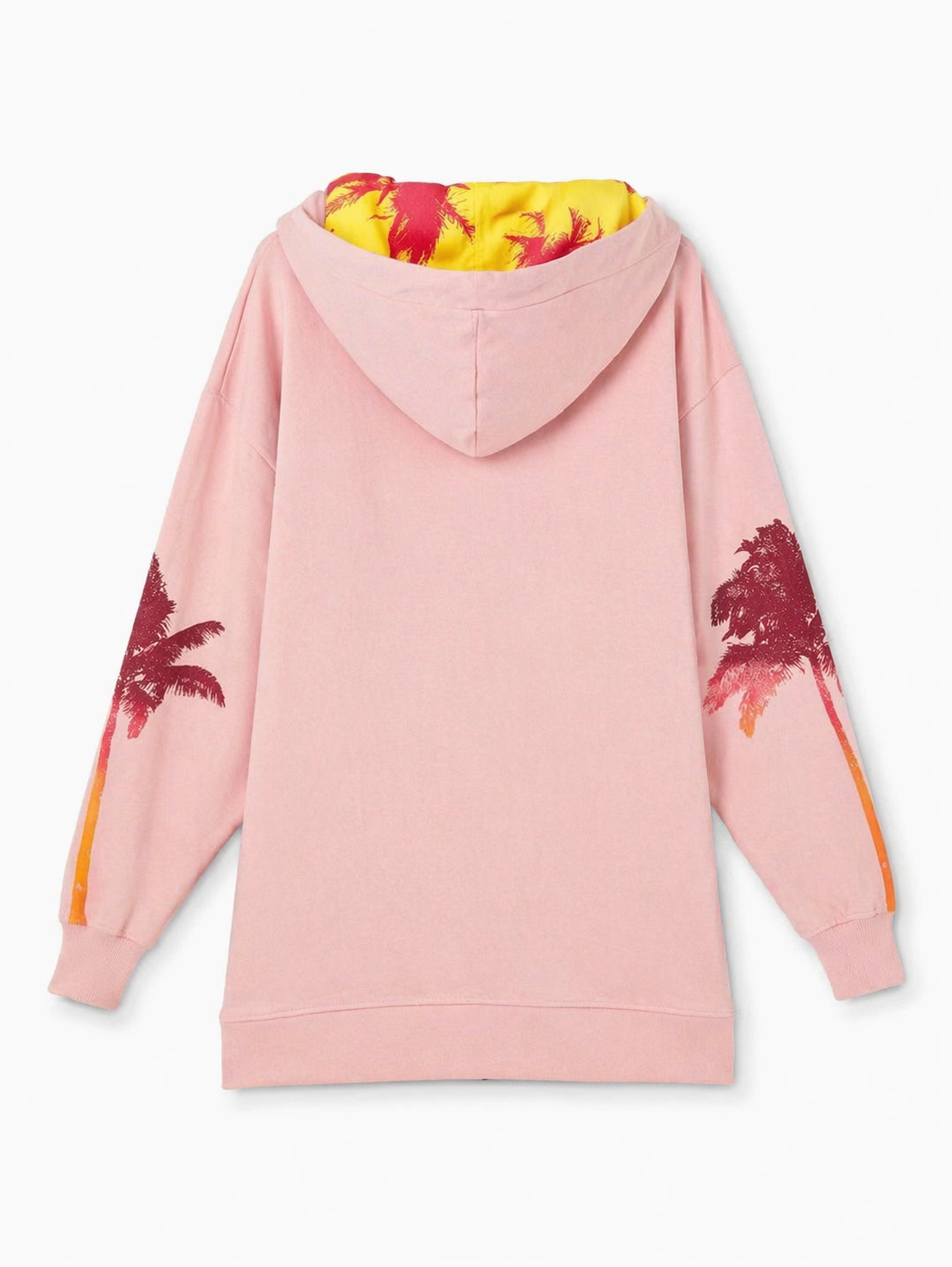 Desigual Hoddie Hawaiian Oversize Pink Hood