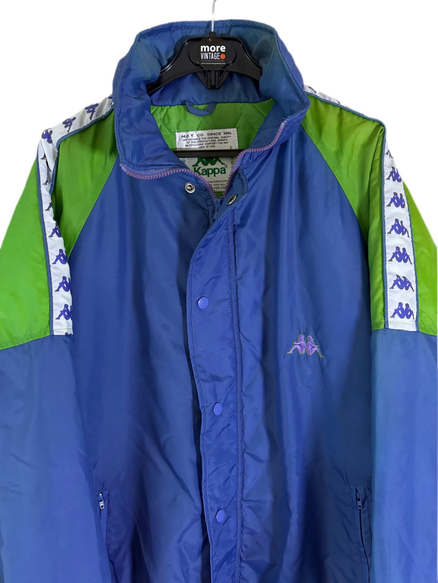 Abrigo Kappa Since 1916 Retro Blue/Fluor Green