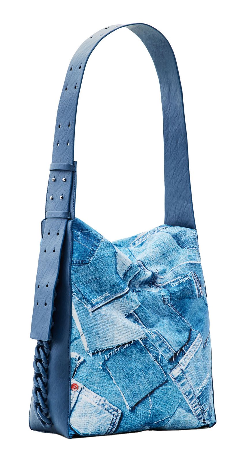 Desigual Blue Bag Patch Denim Women
