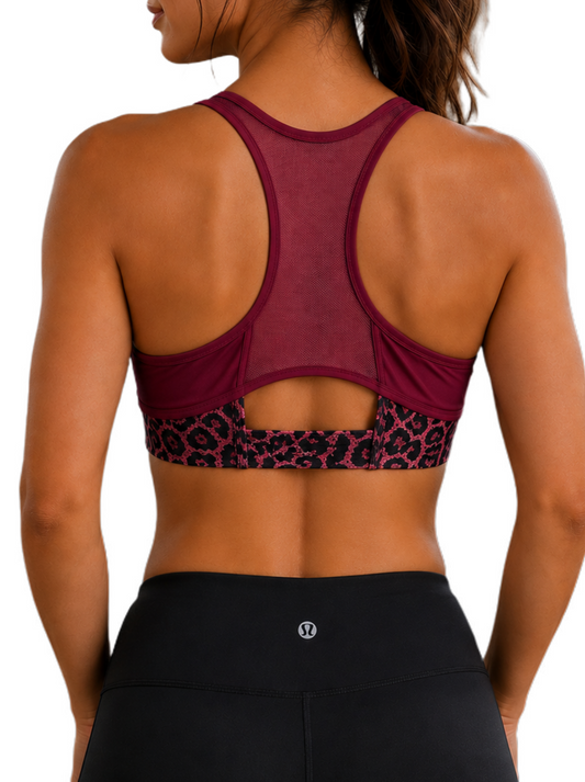 Sujetador Deportivo Reebok Lux Racer Leopardo Women