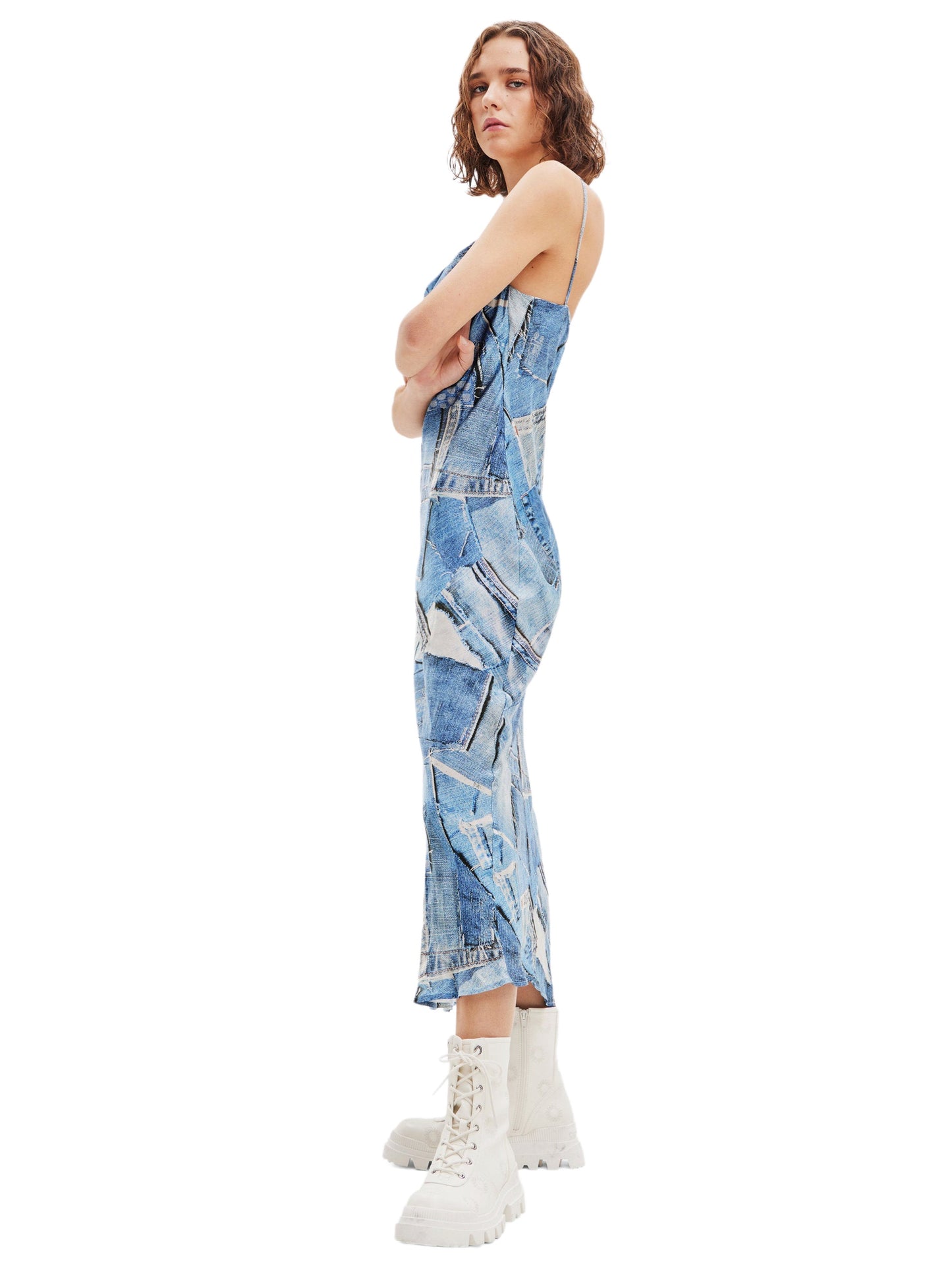 Desigual Blue Dress Denim Patch
