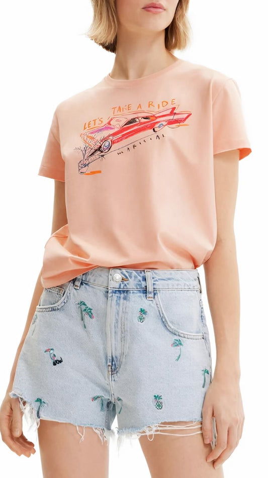 Desigual T-Shirt Women Cadillac 1000 Pink
