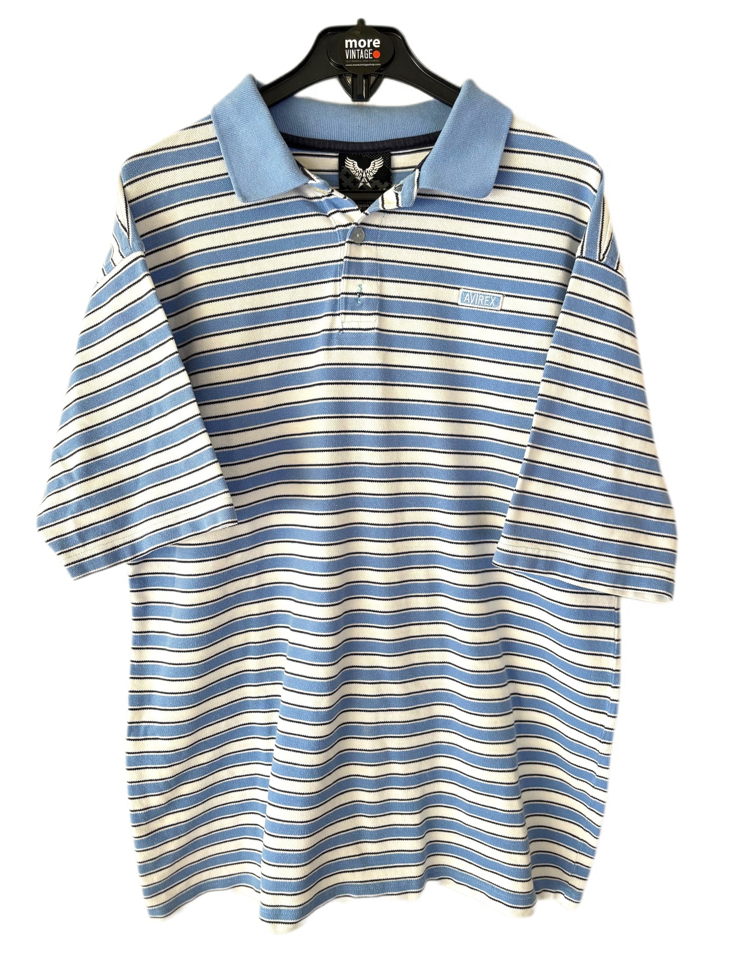 Polo Avirex Vintage White/Blue