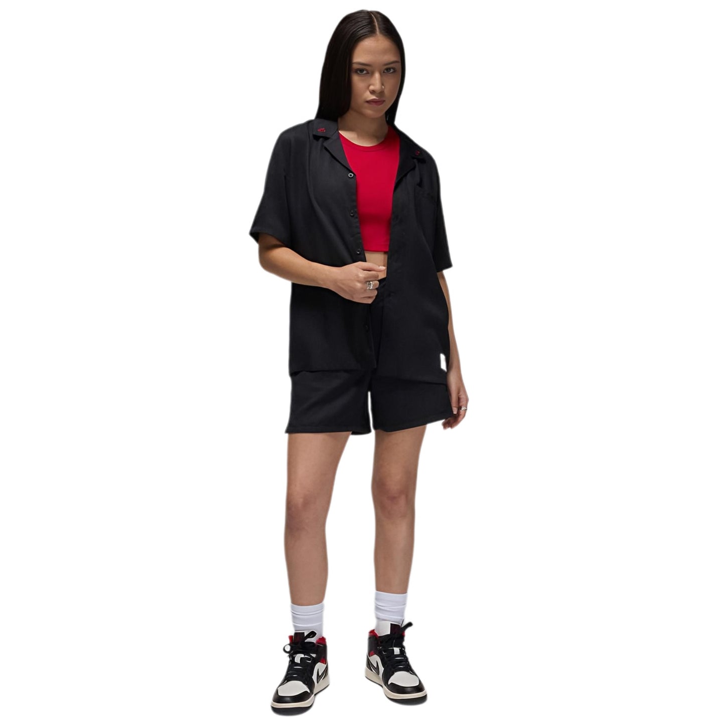 Camisa  Jordan Essentials Woven Solid Short Sleeve Top
