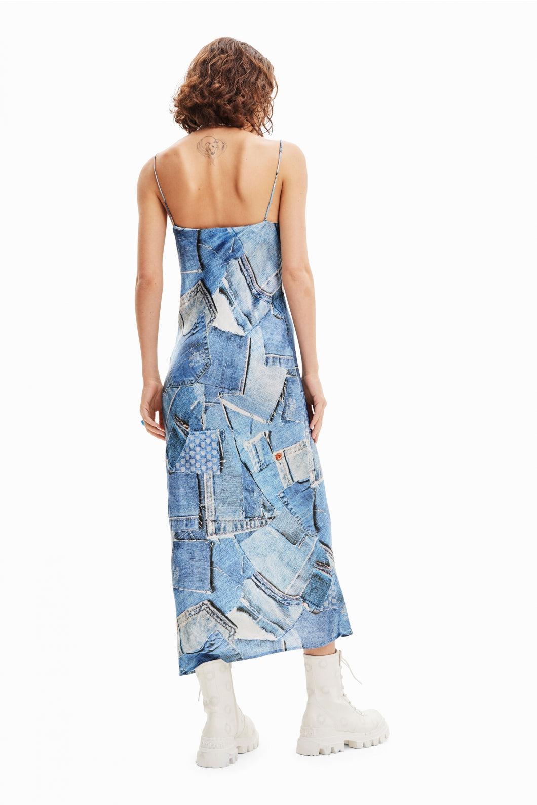 Desigual Blue Dress Denim Patch