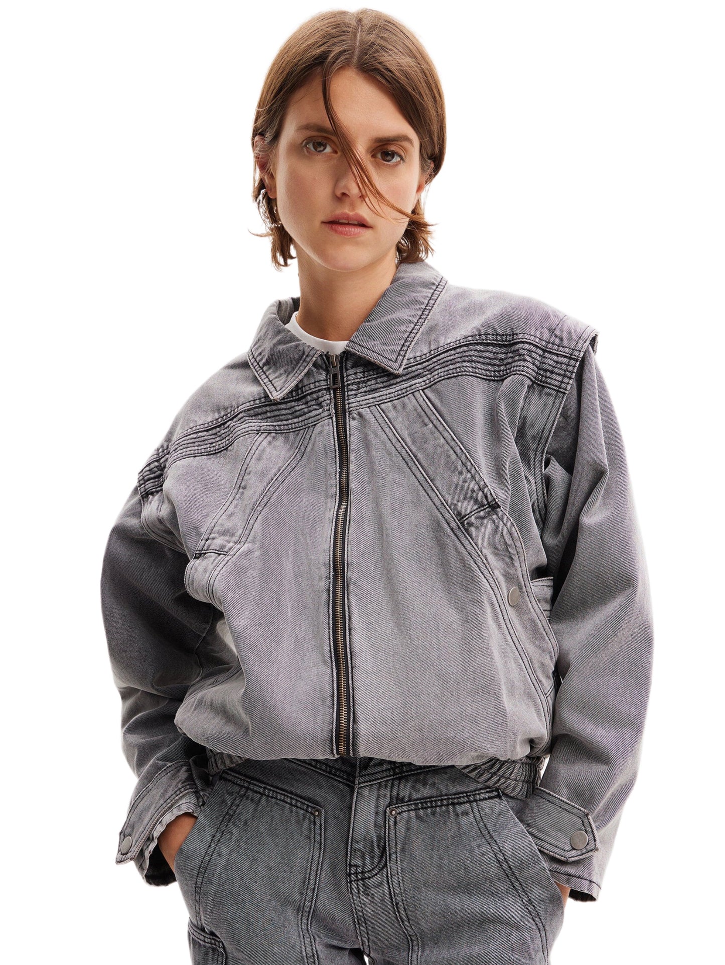 Desigual Denim Jacket Whith Detachable Sleeves