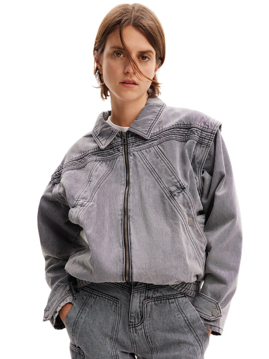 Desigual Denim Jacket Whith Detachable Sleeves