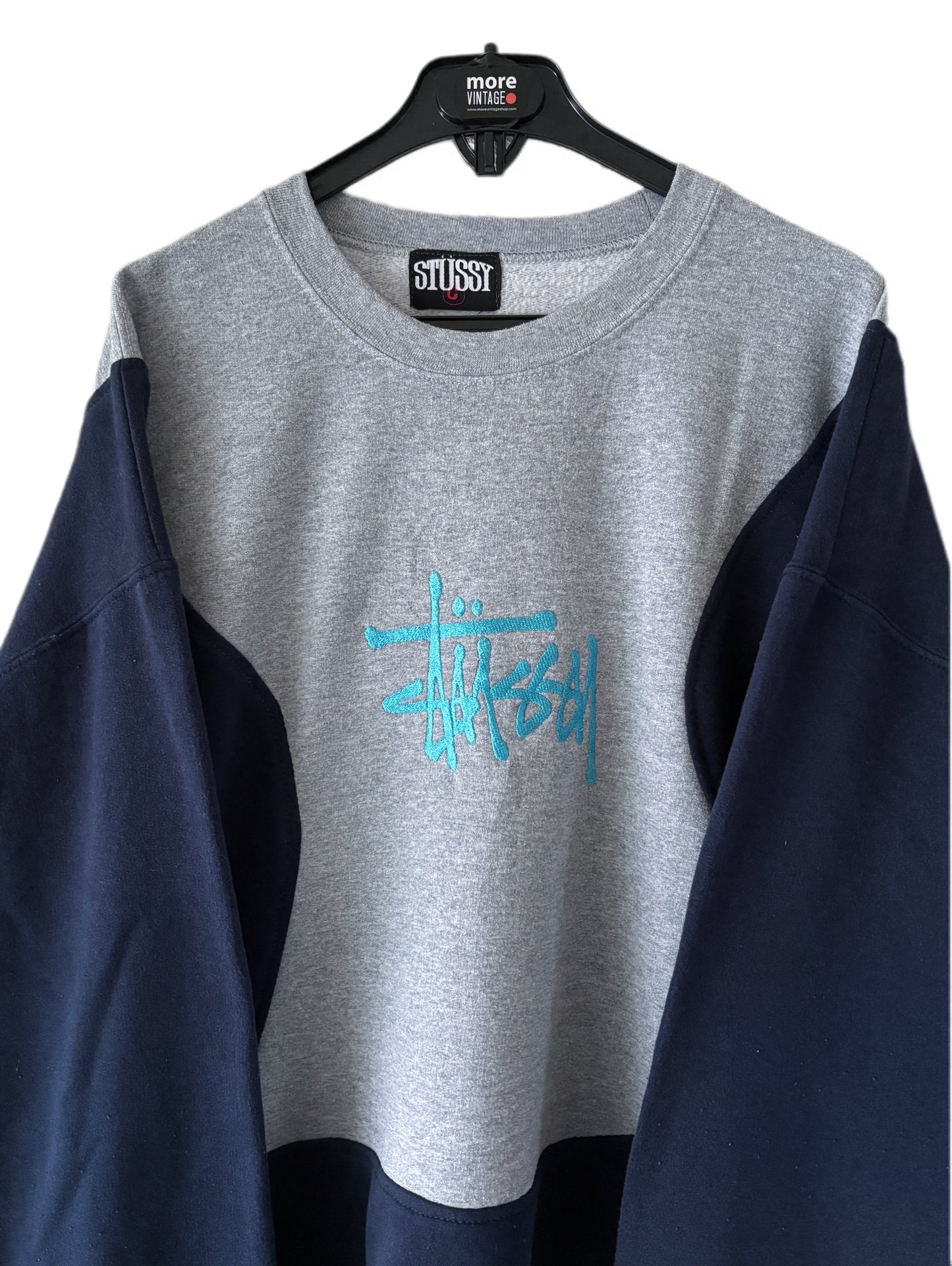 Sudadera Stüssy Vintage Grey/Navy Blue