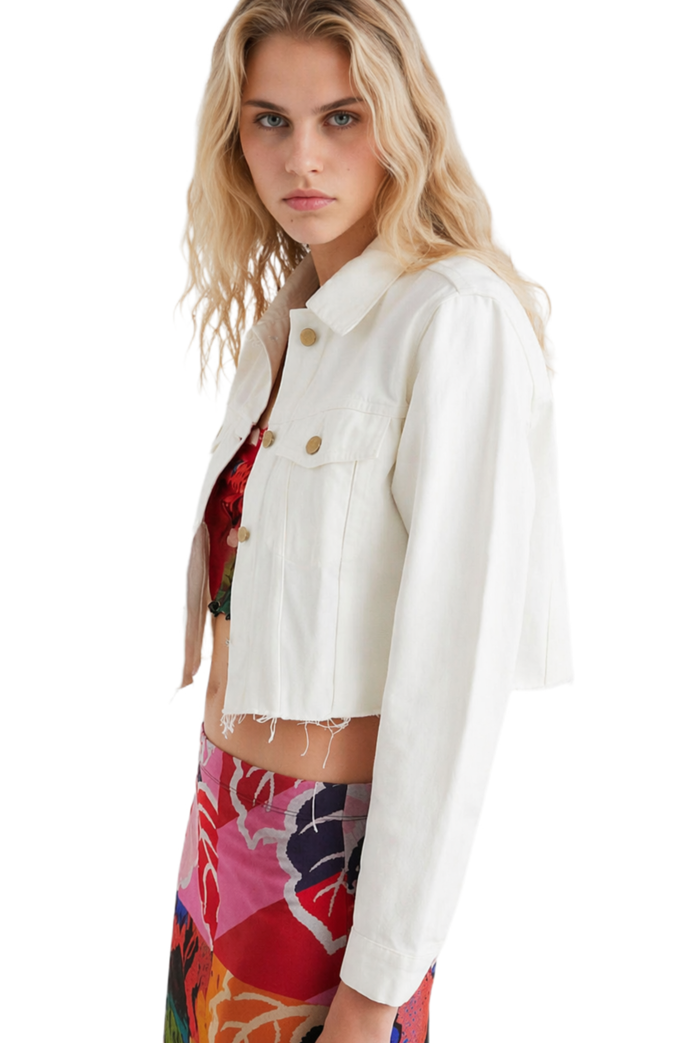 Desigual Denim Jacket Cropped Women