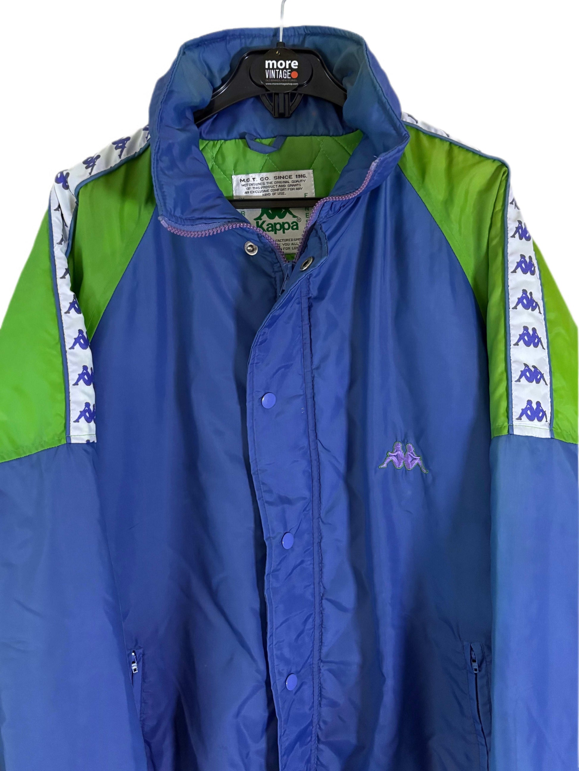 Abrigo Kappa Since 1916 Retro Blue/Fluor Green