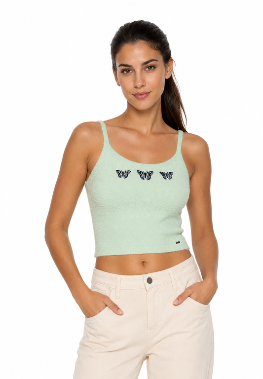 T-Shirt Hollister Women’s Nylon Light Green Cozy Butrerfly